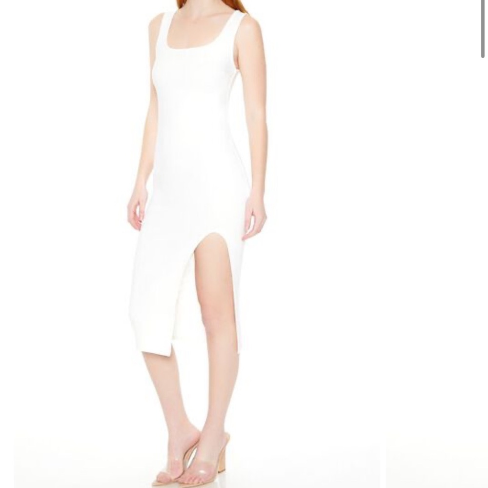 Forever 21 knit midi tank white dress